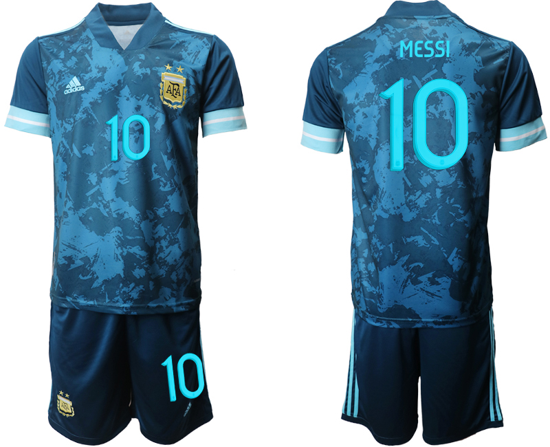 Cheap Men 2021 National Argentina away 10 blue soccer jerseys